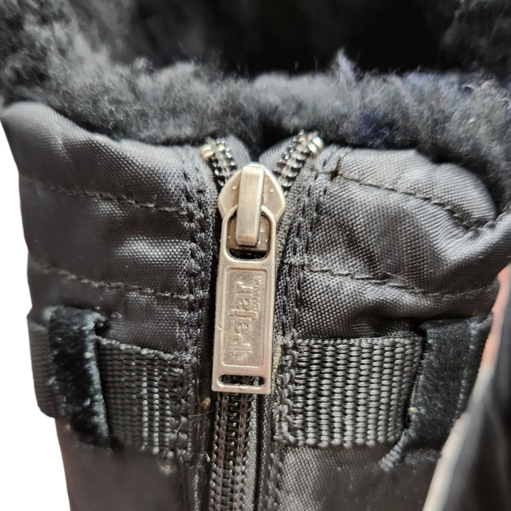Pajar Black Suede Faux Fur Trim Waterproof Tall Snow Winter Boots 6~6.5